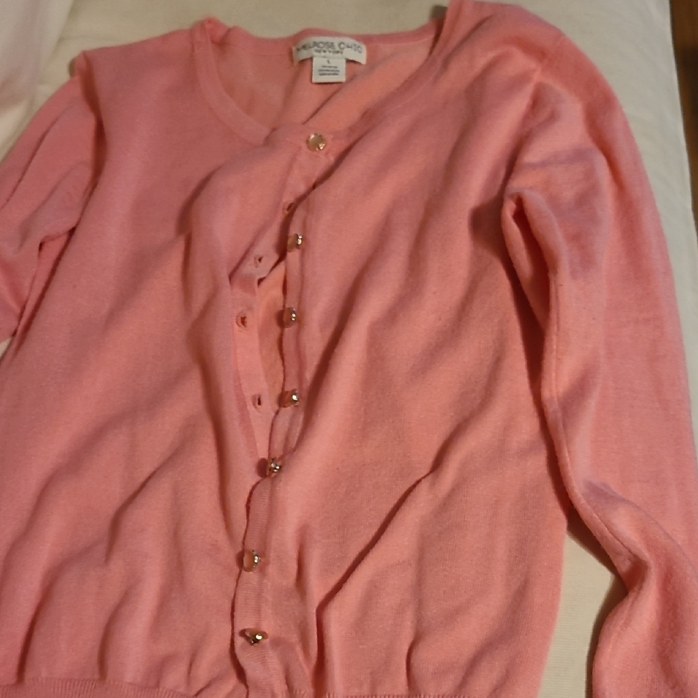 Melrose Chic Pink Cardigan Sweater